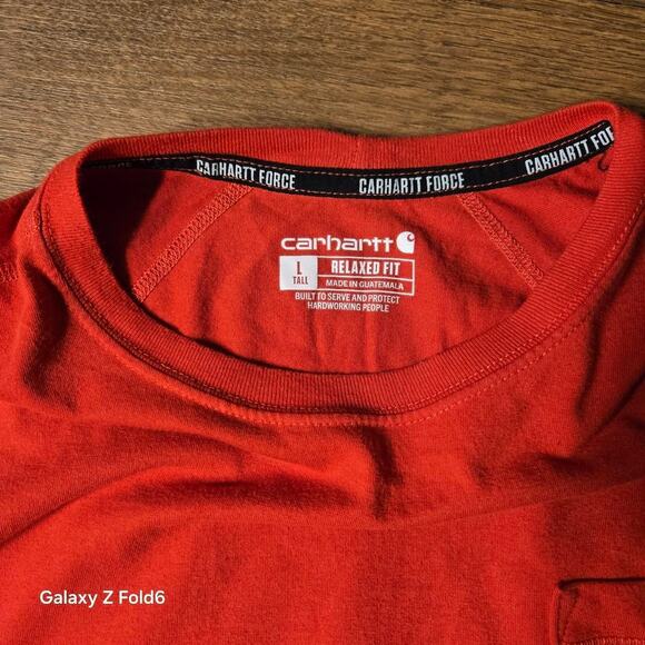 Carhartt force red pocket short sleeve size large tall - Picture 4 of 6